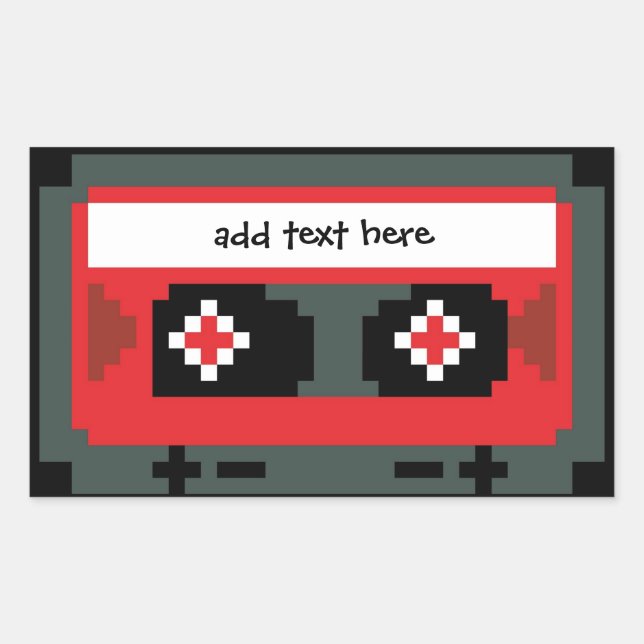 Autocollants à cassette de 8 bits personnalisés (Devant)
