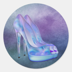 Autocollants à chaussures à talons hauts bleu vert
