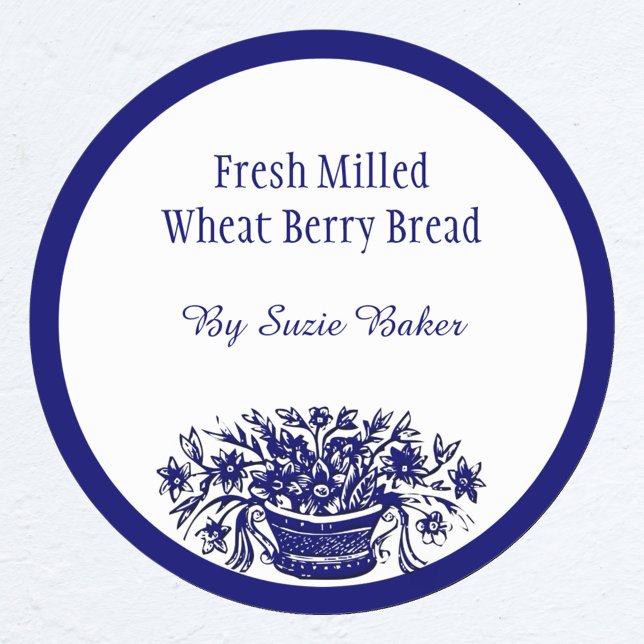 Autocollants à cueillette bleu blanc Vintage (Créateur téléchargé)