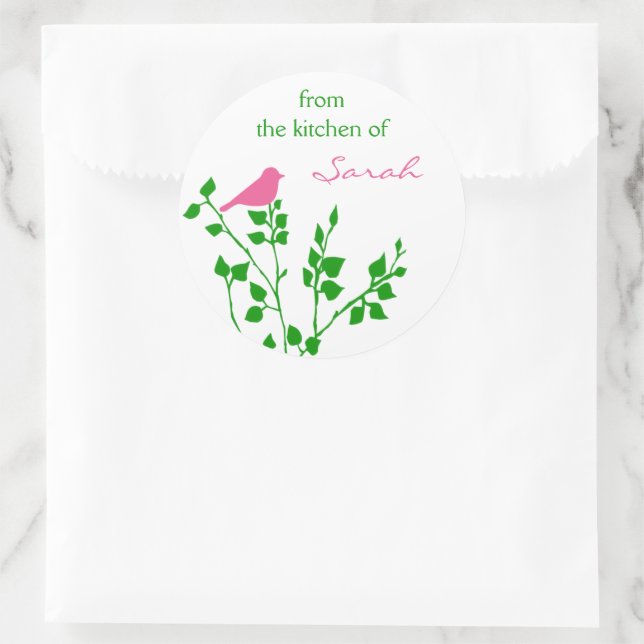 Autocollants à cuisson rose-vert personnalisés (Sac)