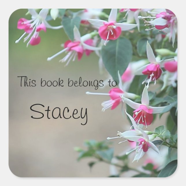 autocollants à plaques de fleurs fuchsia rose et b (Devant)