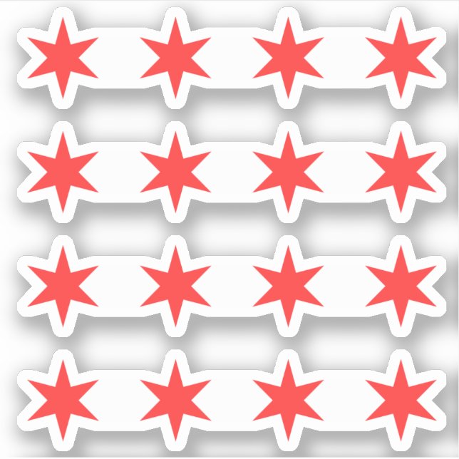 Autocollants à quatre étoiles du drapeau de Chicag (Devant)