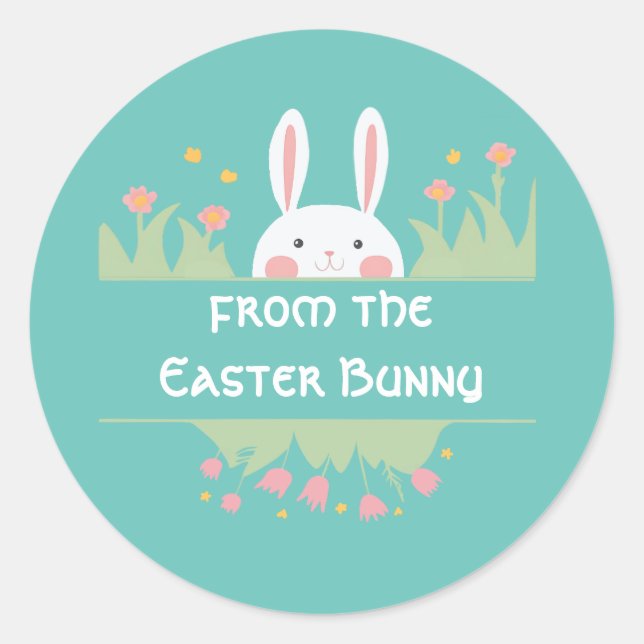 Autocollants adorables pour les enfants du lapin d (Devant)