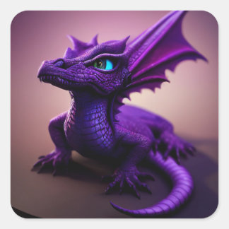 Autocollants adorables violets pour bébé dragon