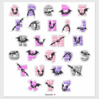 Autocollants Alphabet Chauve-souris | Lettre & Num