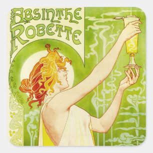Autocollants Alphonse Mucha Absinthe Robette