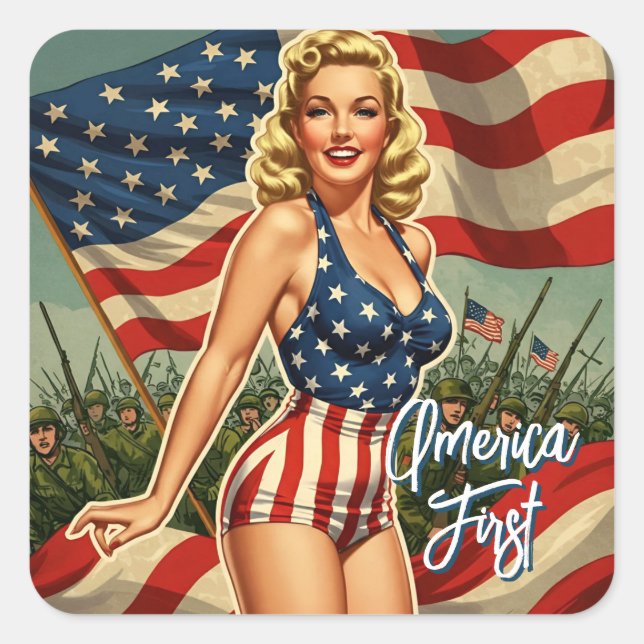 Autocollants America First Rosie (Devant)