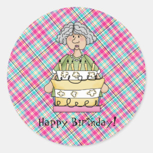 Autocollants Anniversaire de la Vieille Dame