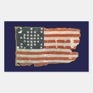Autocollants antiques vintages de drapeau