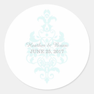 Autocollants Aqua Subtle Mariage damassé