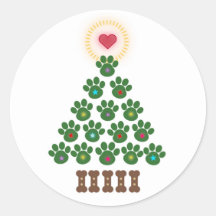 Autocollants arbre de Noël empreintes de pattes