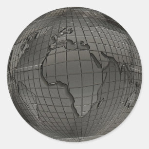 Autocollants argentés de globe du monde