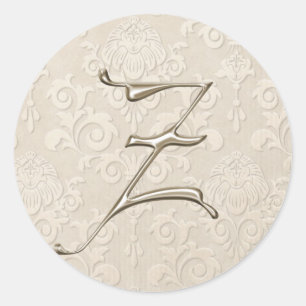 Autocollants argentés de mariage de monogramme -