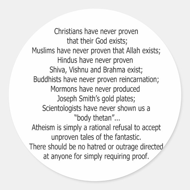 Autocollants athées (Devant)