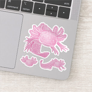 Autocollants Axolotl - ROSE - Lot de 3