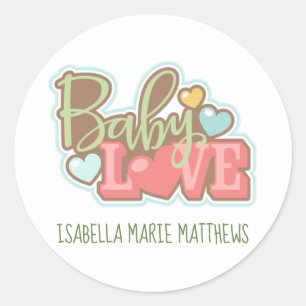 Autocollants Baby Love, 3 pouces (feuille de 6)