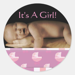 Autocollants Bébé Fille avec la photo de votre béb