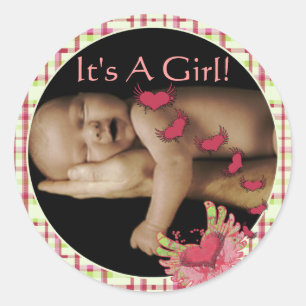 Autocollants Bébé Fille avec la photo de votre béb