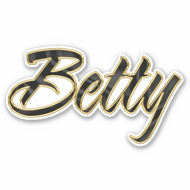 Autocollants Betty black gold lettering (Devant)