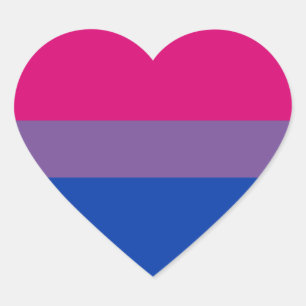 Autocollants bisexuels de fierté - coeurs