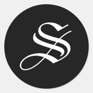 Autocollants blancs noirs de monogramme de la