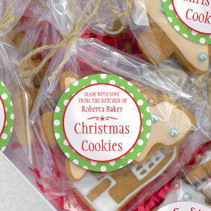 Autocollants blancs verts de cadeau de cuisson