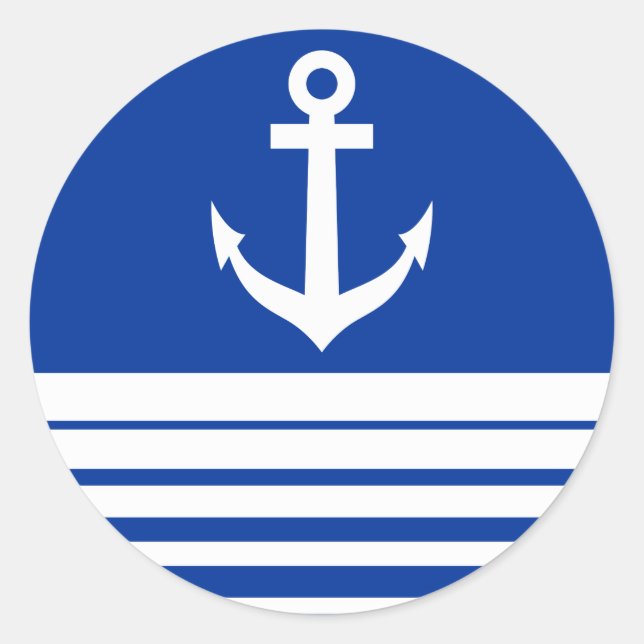 Autocollants bleu marine avec ancre de navire (Devant)