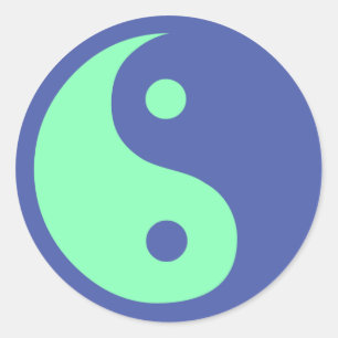Autocollants bleus et verts de symbole de Ying
