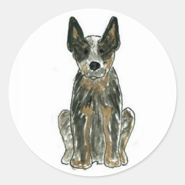 Autocollants Blue Heeler pour chien de bétail aust (Devant)