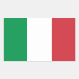 Autocollants brillants rectangle à drapeau italien