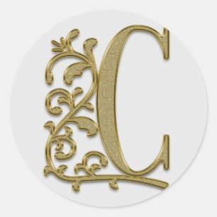 autocollants C initiaux monogramme