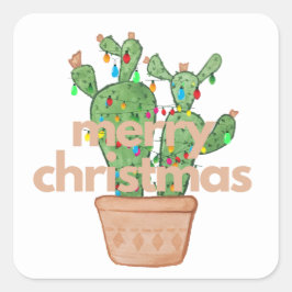 Autocollants Cactus de Noël Joyeux du Sud-Ouest