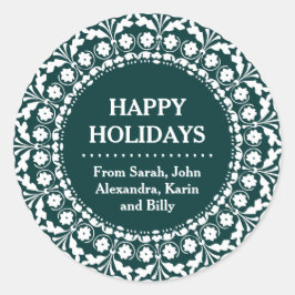 Autocollants Cadeau de Noël Style d'Art Populaire 