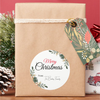 Autocollants cadeaux de Noël Joyeux