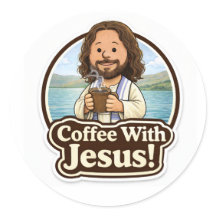 Autocollants Café avec Jésus (1,5 pouces)