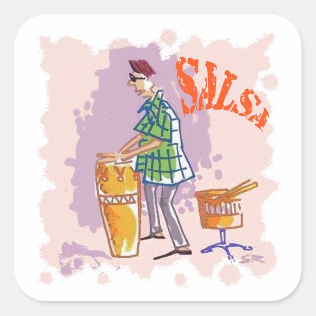 Autocollants carré de tambour de salsa (Devant)