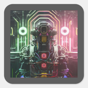 Autocollants carré Robot 1