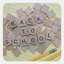 Autocollants carrés de rentrée scolaire