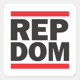 Autocollants carrés des DOM de représentant