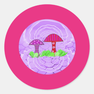 Autocollants Champignon Rose