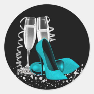 Autocollants chaussure à talon haut verre à champa