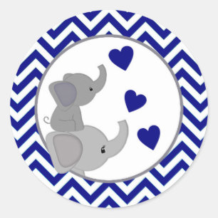 Autocollants Chev 366-03 de baby shower d'élépha