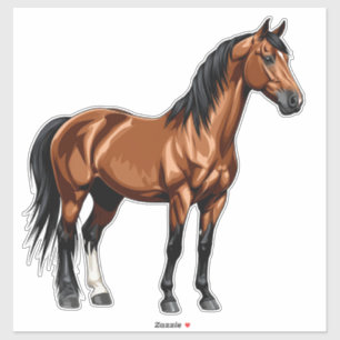 Autocollants Cheval Brun Élégant Cadeaux pour les 