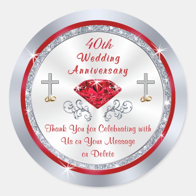 Autocollants Christian Personnalisable 40e Anniver (Devant)