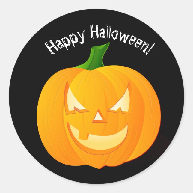 Autocollants Citrouille Joyeux Halloween Fermeture (Devant)