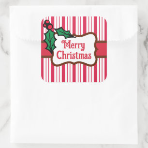 Autocollants classiques de Noël au poivre de menth