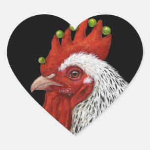 autocollants coeurs coq