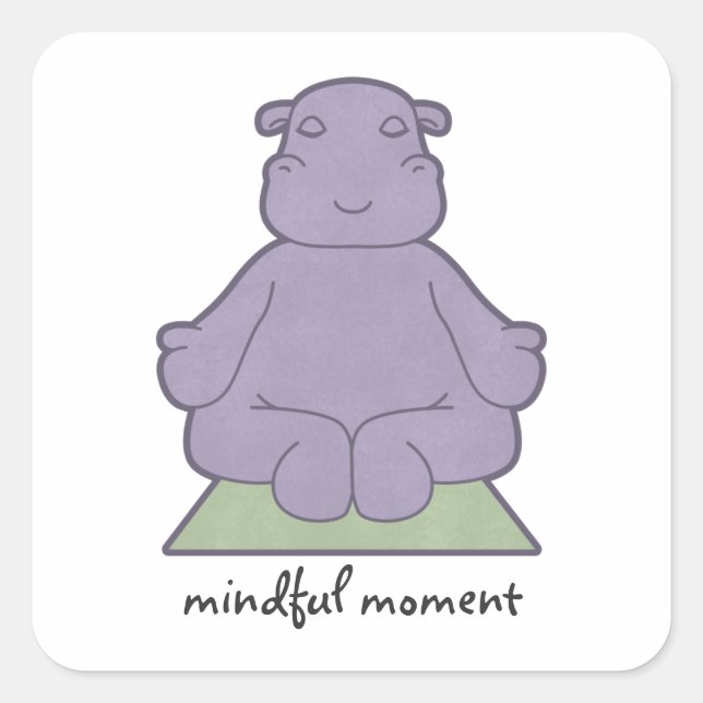 Autocollants conscients d'hippopotame de moment (Devant)
