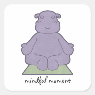 Autocollants conscients d'hippopotame de moment