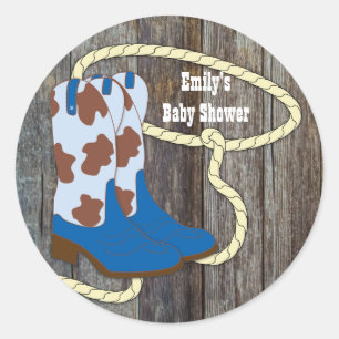 Autocollants Cowboy Boots Bois de Grange Noir Bleu